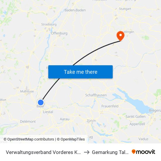 Verwaltungsverband Vorderes Kandertal to Gemarkung Talheim map