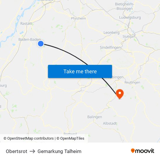 Obertsrot to Gemarkung Talheim map