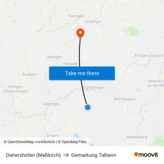 Dietershofen (Meßkirch) to Gemarkung Talheim map