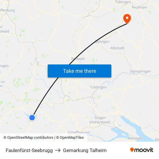 Faulenfürst-Seebrugg to Gemarkung Talheim map