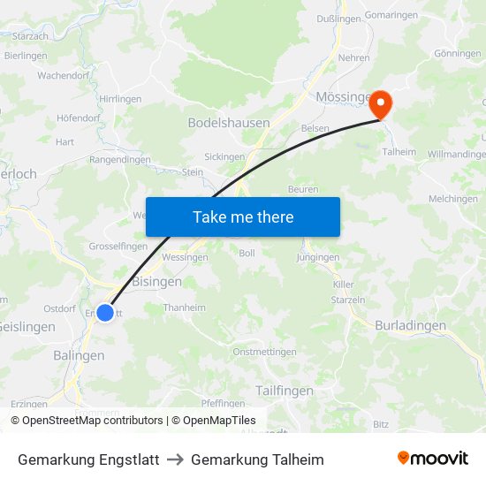 Gemarkung Engstlatt to Gemarkung Talheim map