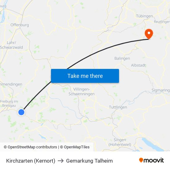 Kirchzarten (Kernort) to Gemarkung Talheim map