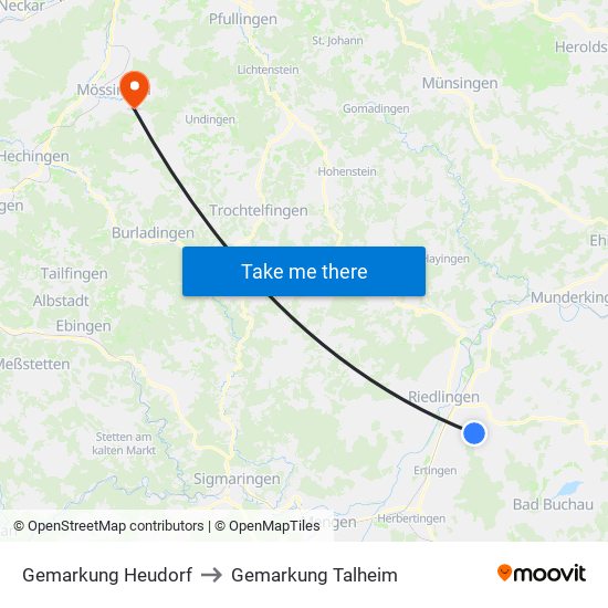 Gemarkung Heudorf to Gemarkung Talheim map