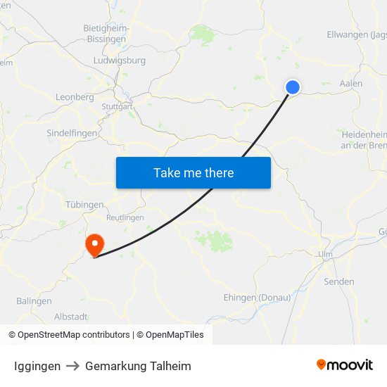 Iggingen to Gemarkung Talheim map