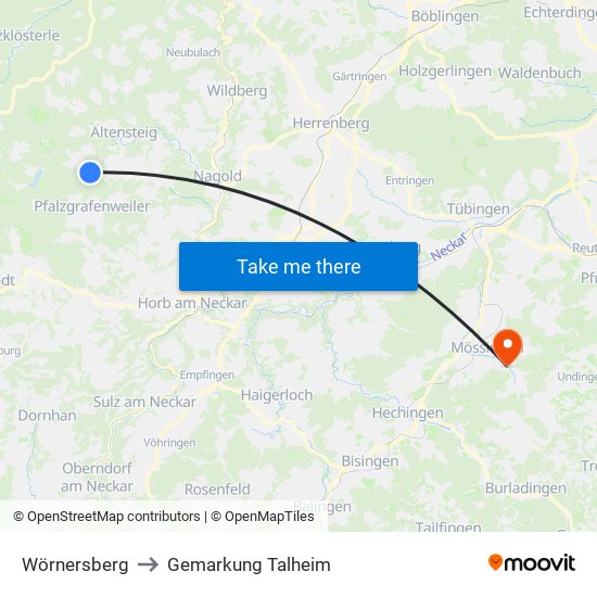 Wörnersberg to Gemarkung Talheim map