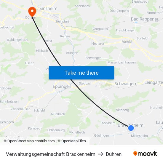Verwaltungsgemeinschaft Brackenheim to Dühren map