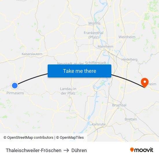 Thaleischweiler-Fröschen to Dühren map