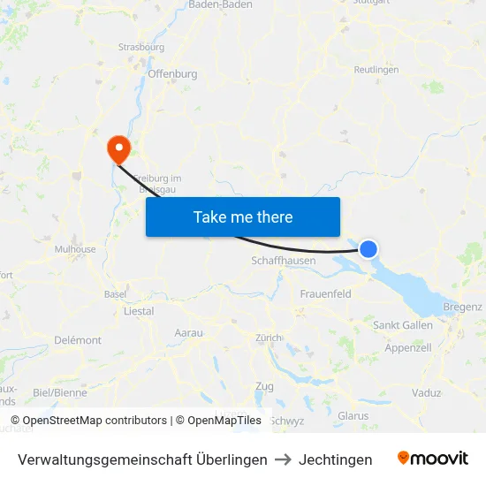 Verwaltungsgemeinschaft Überlingen to Jechtingen map