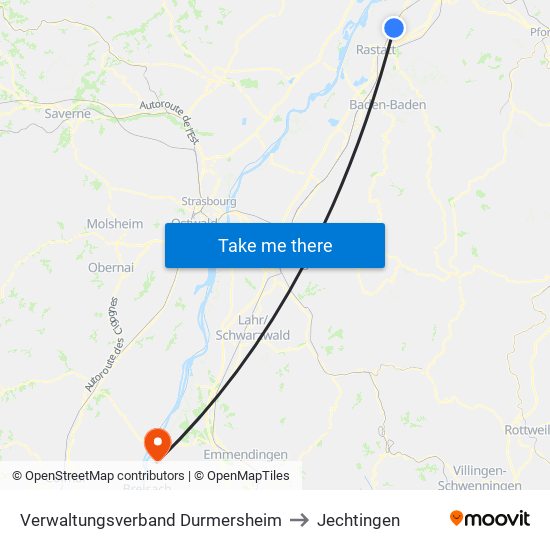 Verwaltungsverband Durmersheim to Jechtingen map