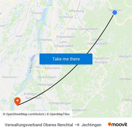 Verwaltungsverband Oberes Renchtal to Jechtingen map