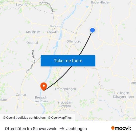 Ottenhöfen Im Schwarzwald to Jechtingen map