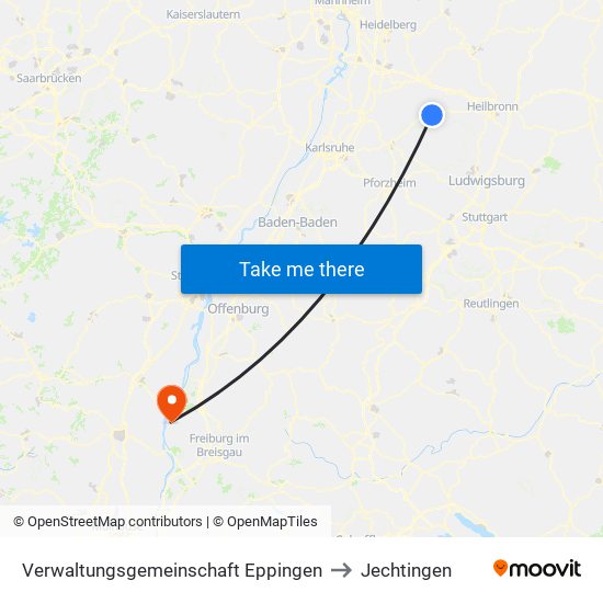 Verwaltungsgemeinschaft Eppingen to Jechtingen map