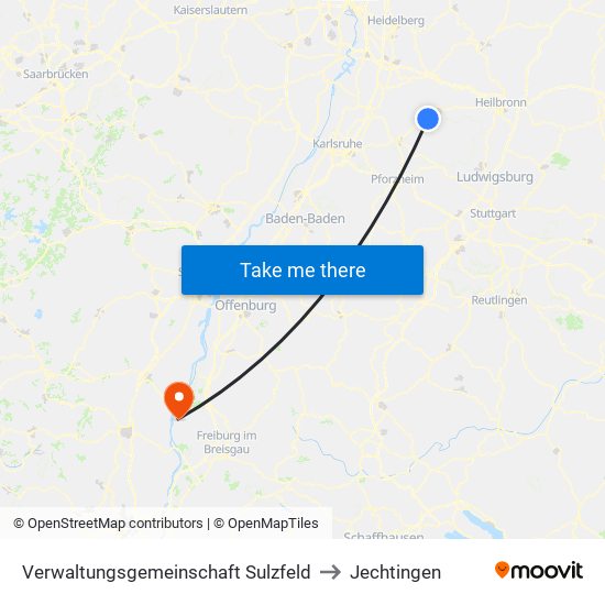 Verwaltungsgemeinschaft Sulzfeld to Jechtingen map