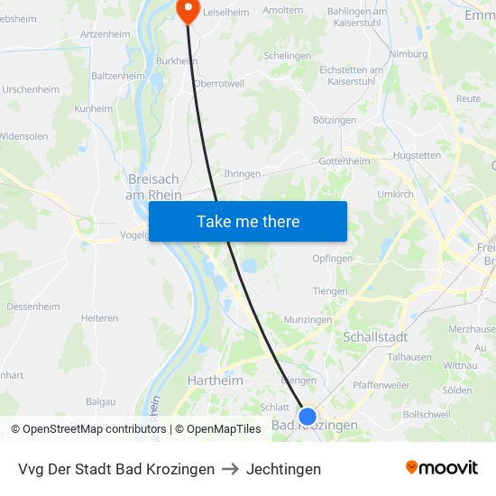 Vvg Der Stadt Bad Krozingen to Jechtingen map