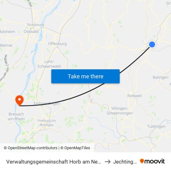 Verwaltungsgemeinschaft Horb am Neckar to Jechtingen map