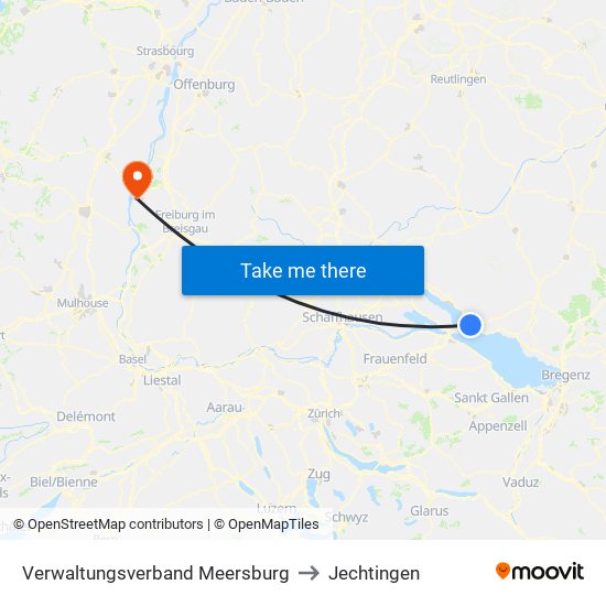 Verwaltungsverband Meersburg to Jechtingen map