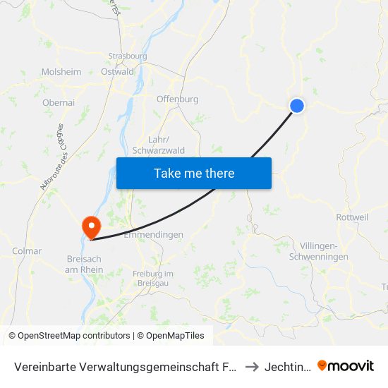 Vereinbarte Verwaltungsgemeinschaft Freudenstadt to Jechtingen map