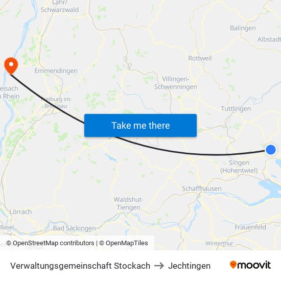 Verwaltungsgemeinschaft Stockach to Jechtingen map