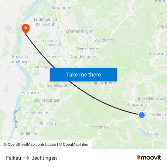 Falkau to Jechtingen map