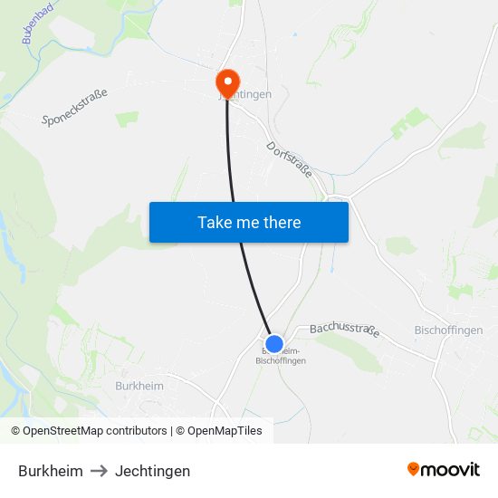 Burkheim to Jechtingen map