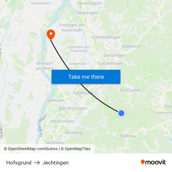 Hofsgrund to Jechtingen map