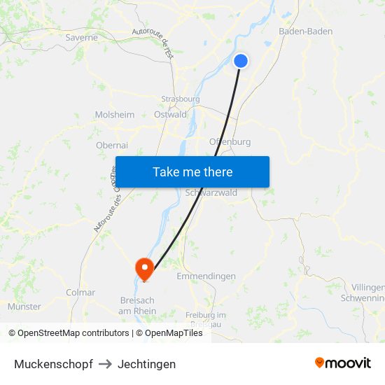 Muckenschopf to Jechtingen map