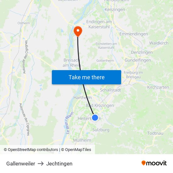 Gallenweiler to Jechtingen map