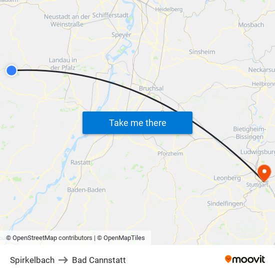 Spirkelbach to Bad Cannstatt map