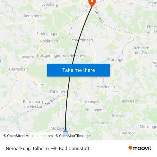 Gemarkung Talheim to Bad Cannstatt map