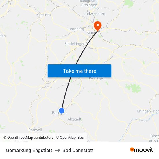 Gemarkung Engstlatt to Bad Cannstatt map