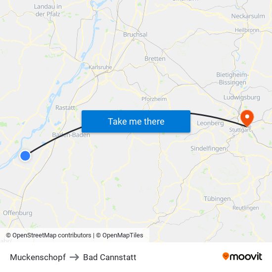 Muckenschopf to Bad Cannstatt map