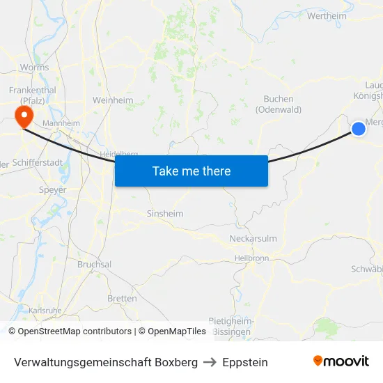 Verwaltungsgemeinschaft Boxberg to Eppstein map