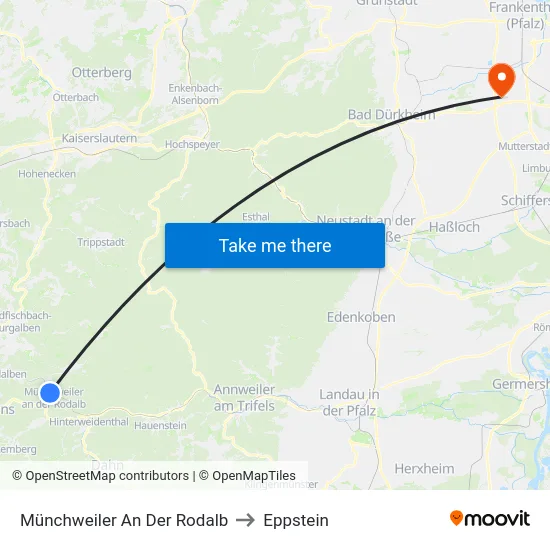 Münchweiler An Der Rodalb to Eppstein map
