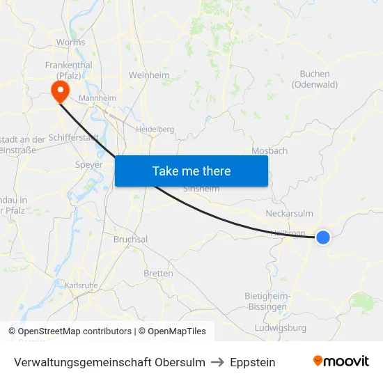 Verwaltungsgemeinschaft Obersulm to Eppstein map