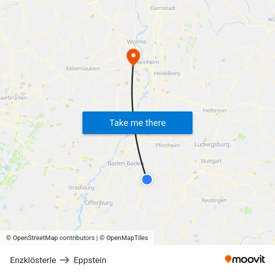 Enzklösterle to Eppstein map