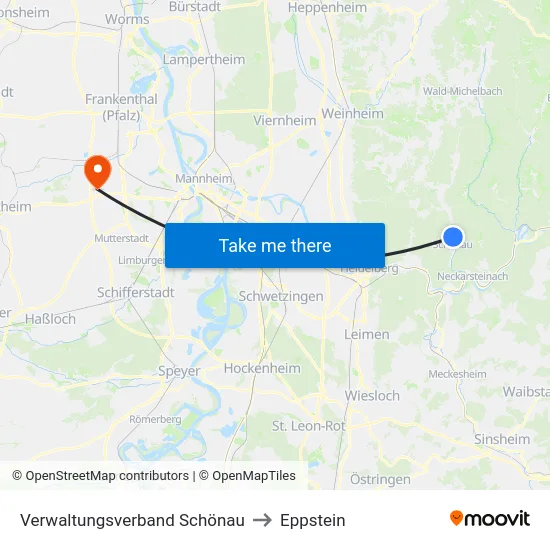 Verwaltungsverband Schönau to Eppstein map