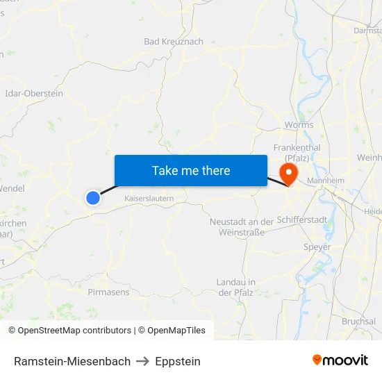 Ramstein-Miesenbach to Eppstein map