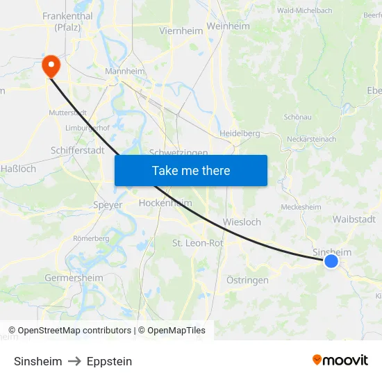 Sinsheim to Eppstein map