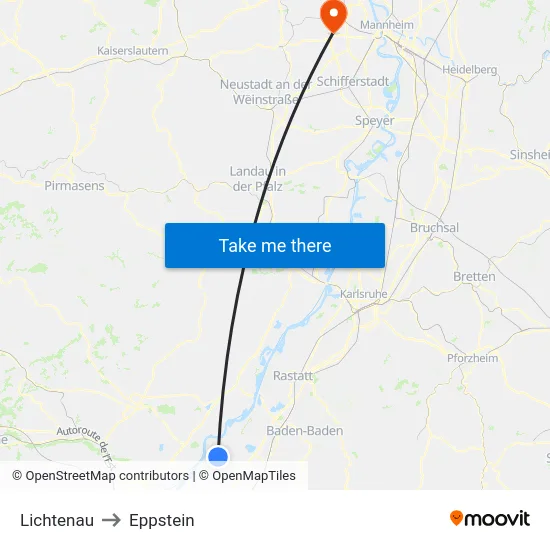Lichtenau to Eppstein map