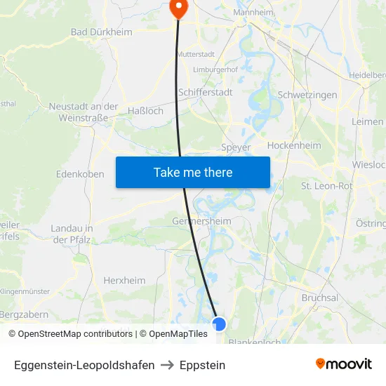 Eggenstein-Leopoldshafen to Eppstein map