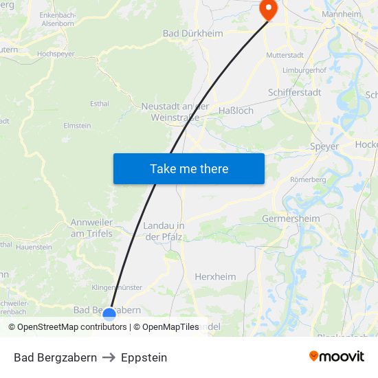 Bad Bergzabern to Eppstein map