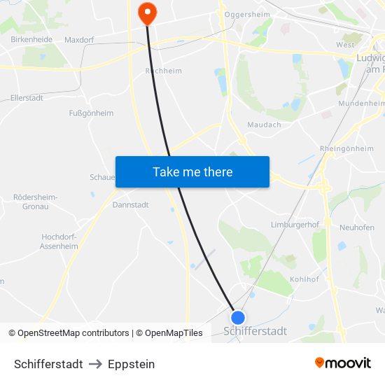 Schifferstadt to Eppstein map