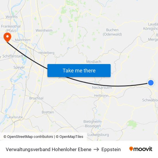 Verwaltungsverband Hohenloher Ebene to Eppstein map