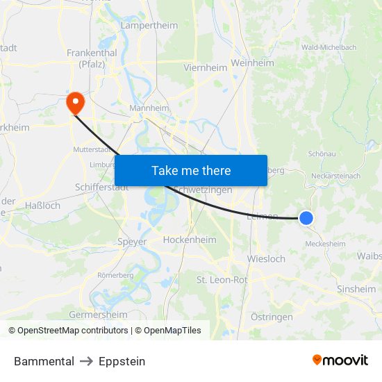 Bammental to Eppstein map