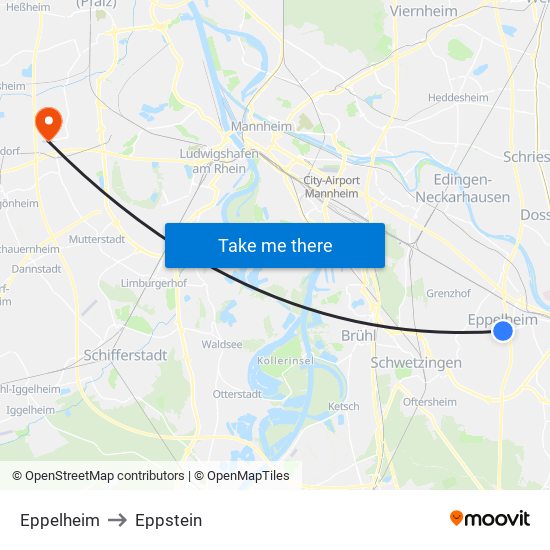 Eppelheim to Eppstein map