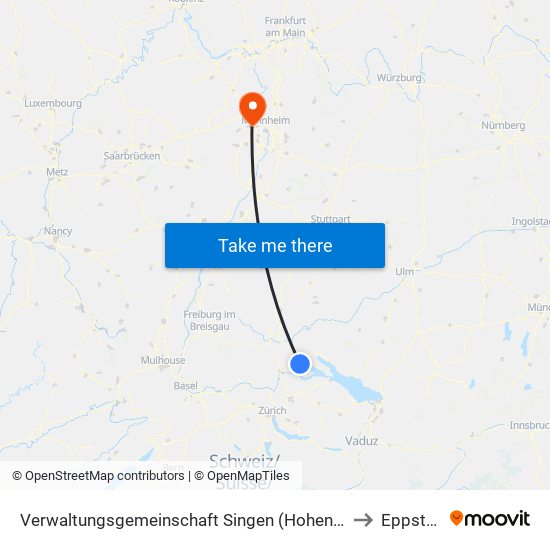 Verwaltungsgemeinschaft Singen (Hohentwiel) to Eppstein map