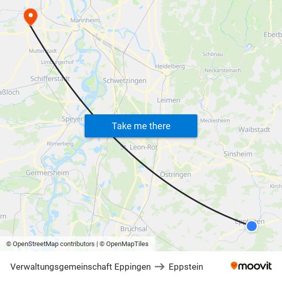 Verwaltungsgemeinschaft Eppingen to Eppstein map