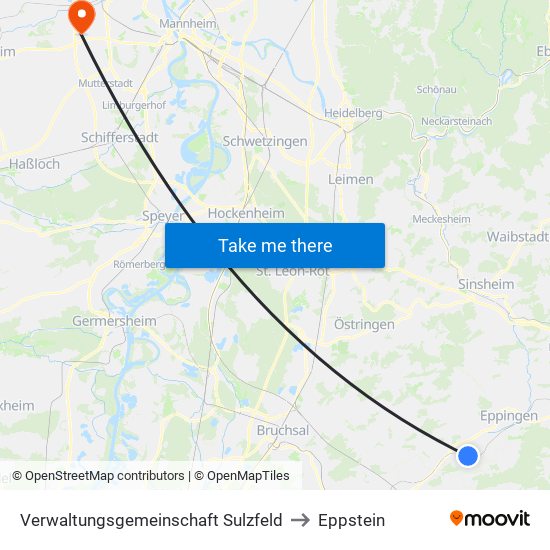 Verwaltungsgemeinschaft Sulzfeld to Eppstein map