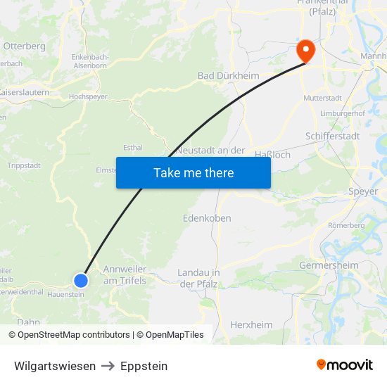 Wilgartswiesen to Eppstein map