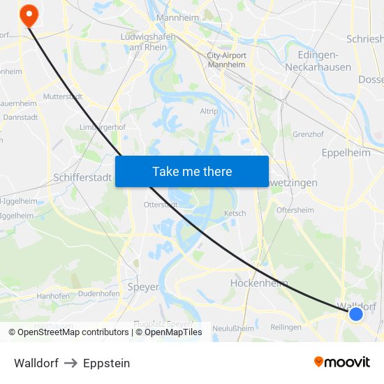 Walldorf to Eppstein map